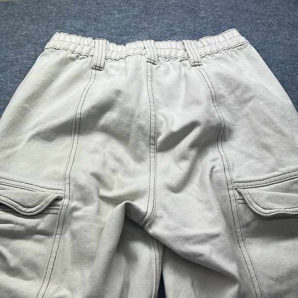 Pacsun Bone Cream Utility Cargo Pants Trousers Straight Leg Pull On - Picture 8 of 8